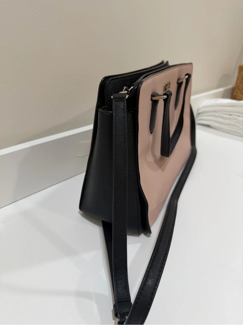 Kate Spade Laurel Way Reese Pink & Black Satchel